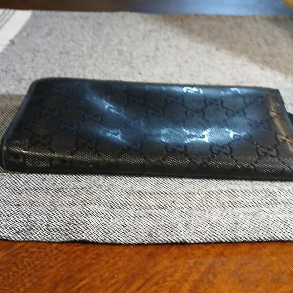 AUTHENTIC GUCCI BLACK WALLET GG LOGOS - Picture 4 of 16